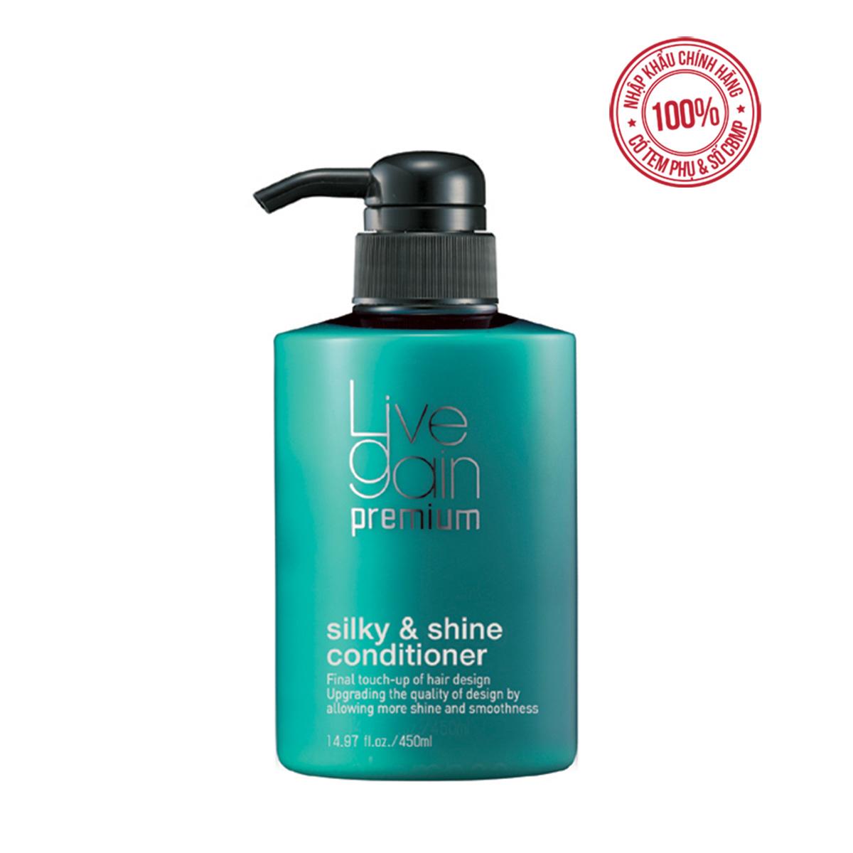 Xả/Hấp Giữ Màu Nước Hoa Livegain Premium Silky & Shine Conditioner 450ml Hàn Quốc