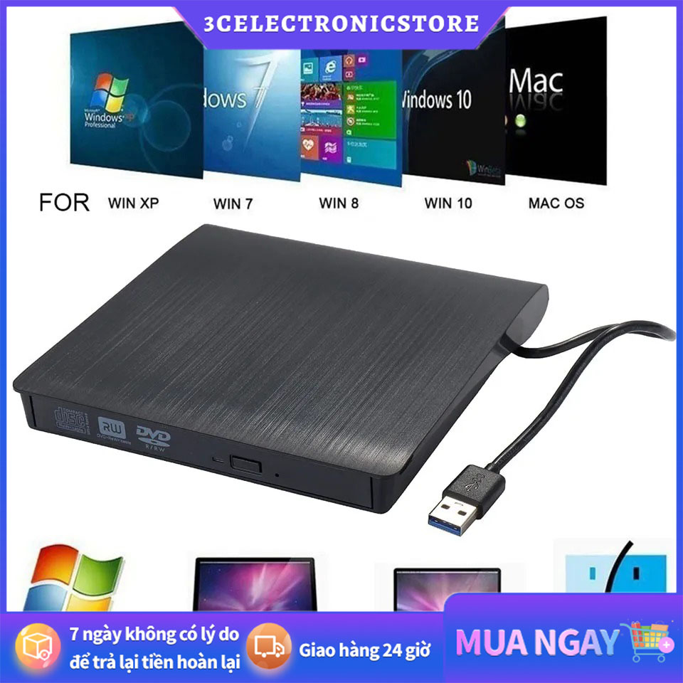 Chính hãng usb 3.0 + type-c ổ ghi đĩa dvd rw cd gắn ngoài mỏng hai trong một đầu đọc đầu đọc ổ đĩa quang cho