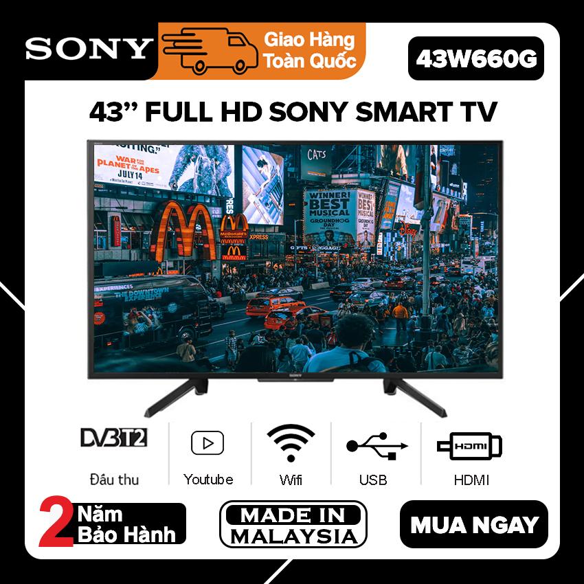 [TRẢ GÓP 0%] Smart Tivi Sony 43 inch Full HD - Model KDL-43W660G Chiếu màn hình điện thoại Youtube Netflix Tivi Giá Rẻ - Bảo Hành 2 Năm