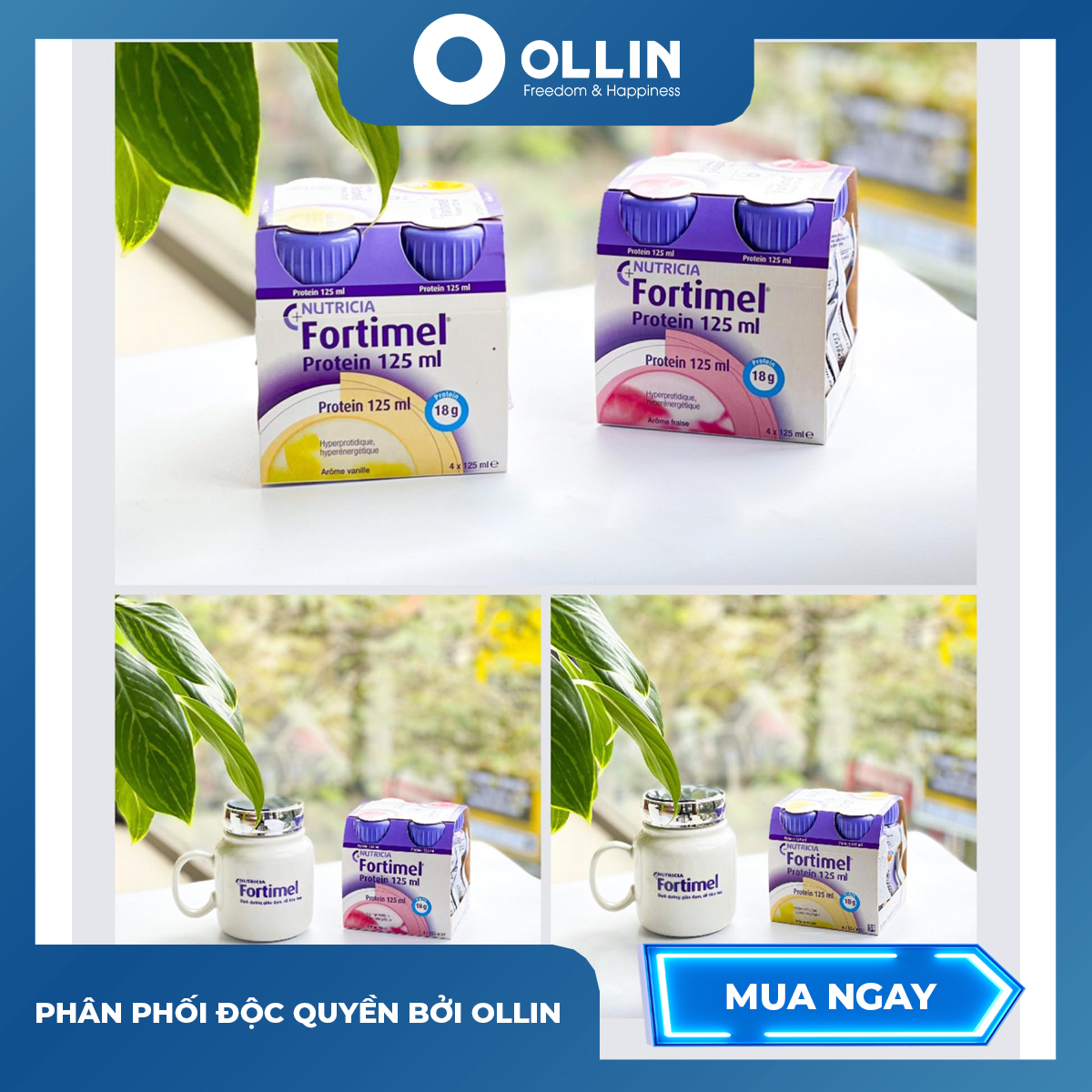 Sữa cho người già Fortimel lốc 4 lon 125ml