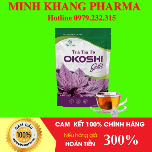 [Chính Hãng] Trà tía tô okoshi nhật bản TRATOSA  Cải thiện bệnh gút, bệnh đau xương khớp,giảm chỉ số acid uric 1 túi 60 túi lọc - Minh Khang Pharma