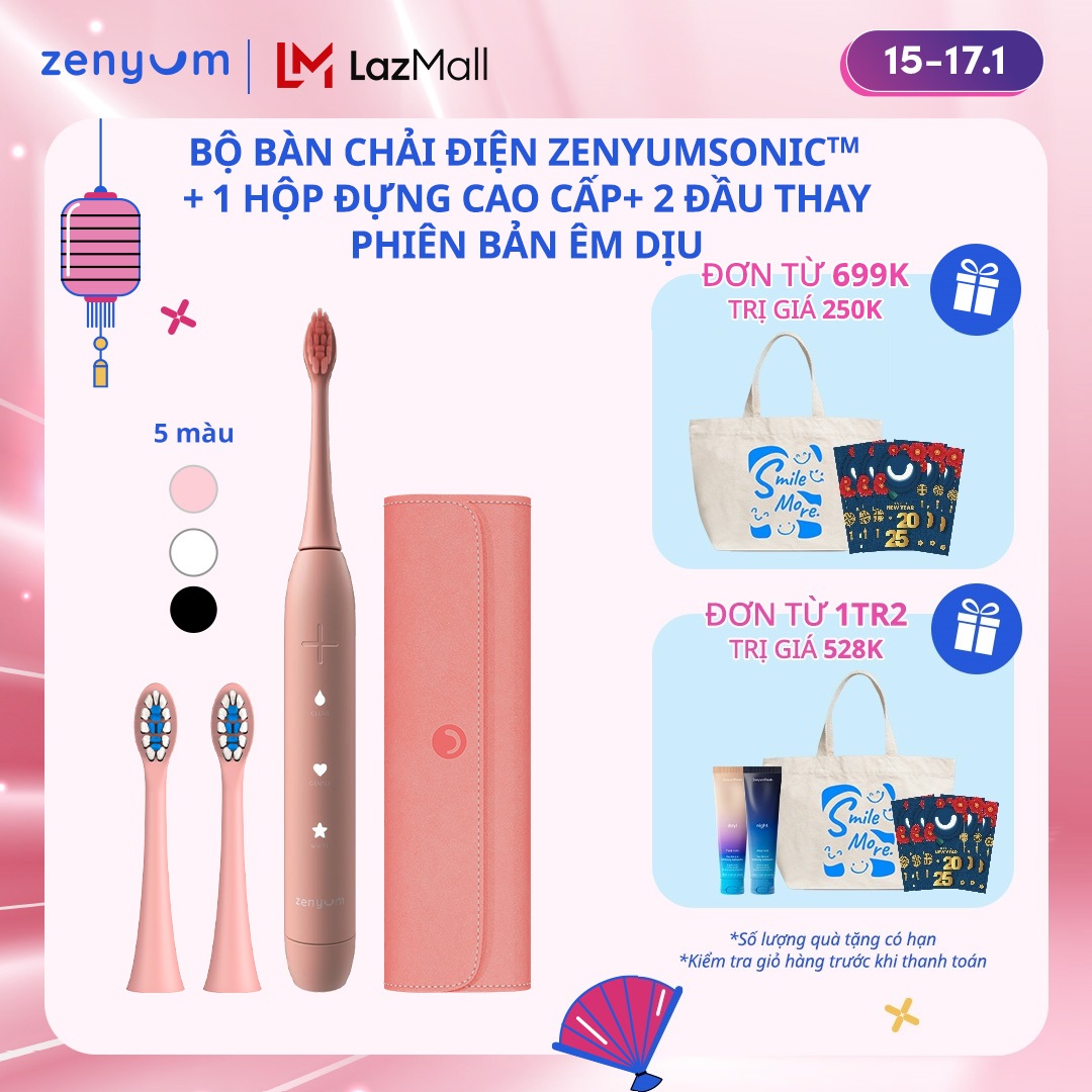 Bộ Bàn Chải Điện Zenyum Sonic phiên bản Du Lịch Tiêu Chuẩn - 1 Bàn Chải + 1 Hộp Đựng + 2 Đầu Thay Phiên Bản Êm Dịu