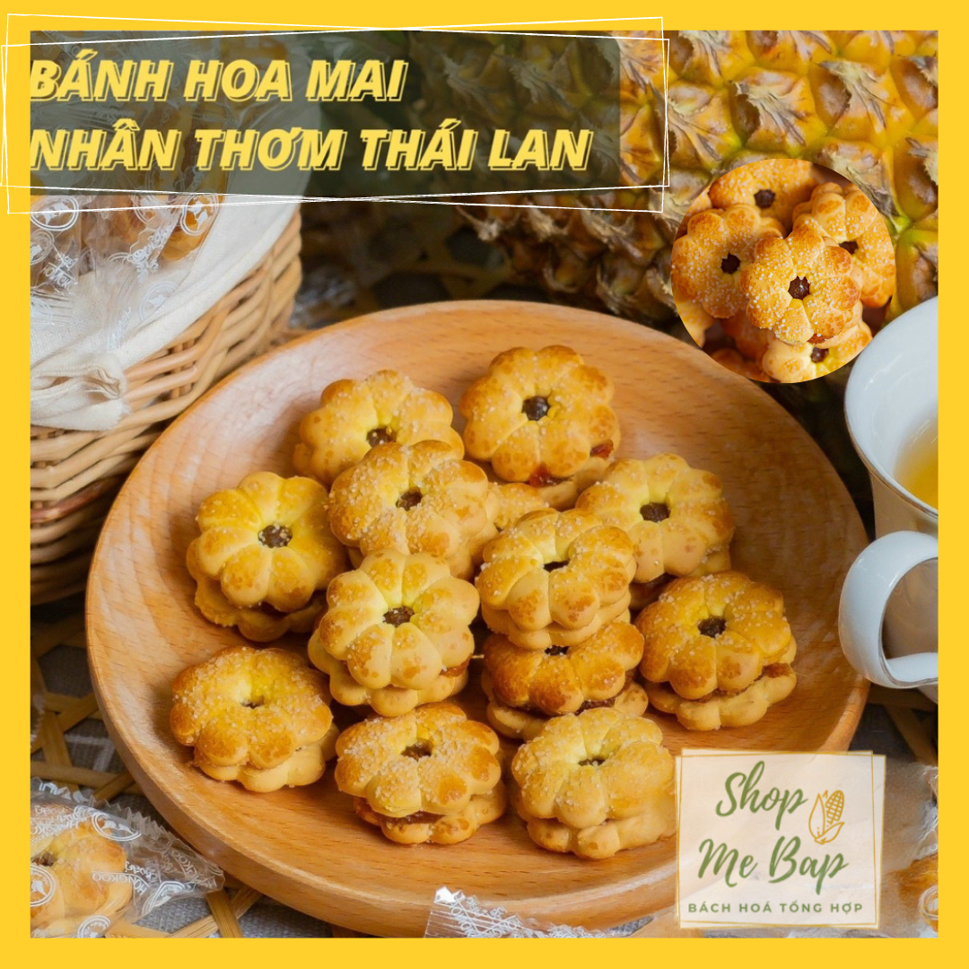 Bánh Hoa Mai Nhân Thơm 500g - Nhân Khóm - Hàng Nhập Shop Mẹ Bắp