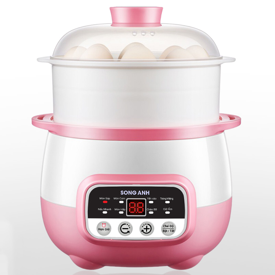 Nồi nấu cháo cách thủy và hấp song anh 0.8l
