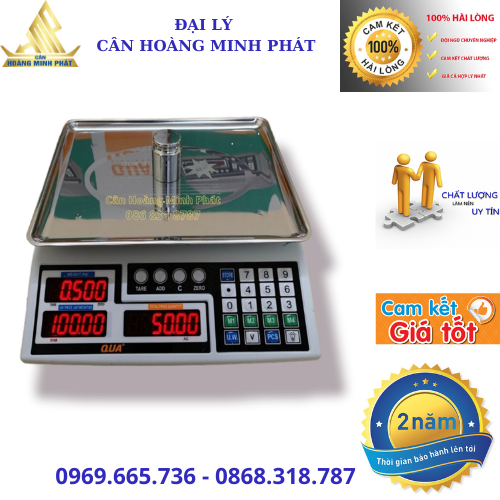 Cân điện tử tính tiền 30kg, Cân bán rau củ quả thịt cá QUA810. Dùng cho chuỗi siêu thị, tạp hóa, cửa hàng, bán hàng