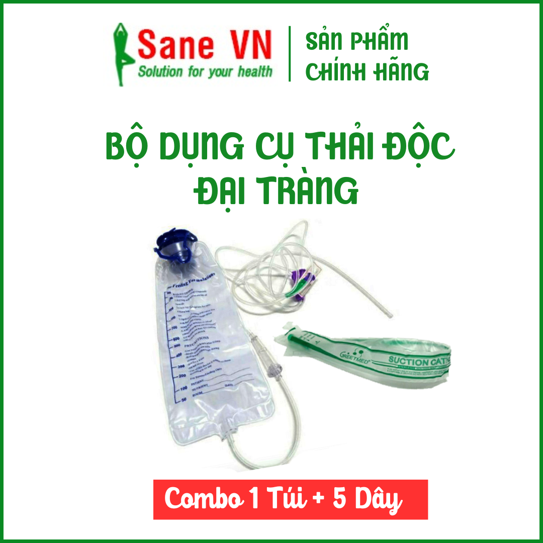 Dụng cụ thải độc đại tràng 1 túi truyền 5 dây truyền SANEVN túi truyền dây truyền thải độc cà phê thụt tháo đại tràng