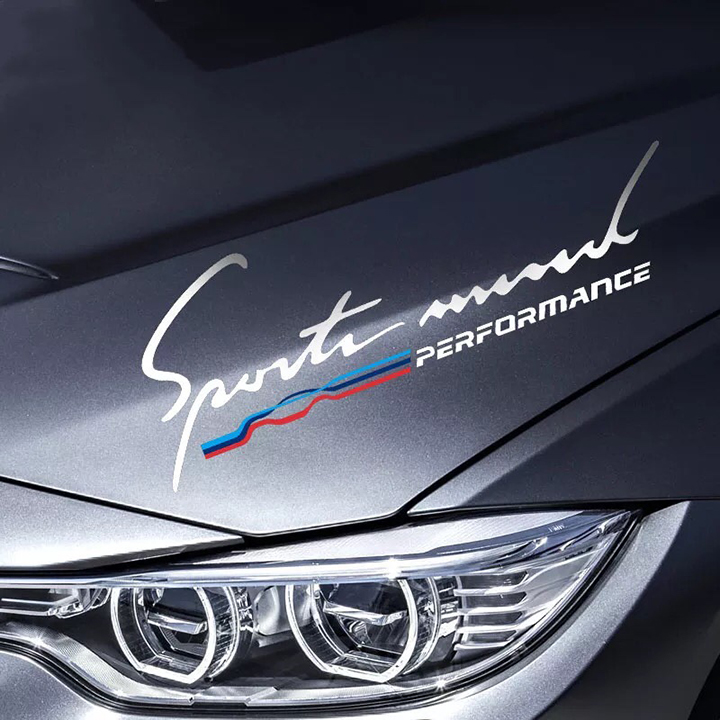 [HCM]Tem sport mind dán xe ô tô Performance (trắng)