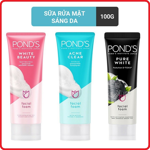 Sữa rửa mặt ponds sáng da white beauty 100g
