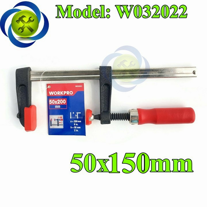 Kẹp gỗ chữ f workpro w032022 kích thước 50 x 150mm bằng thép