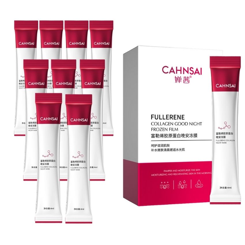 Mặt nạ collagen dưỡng da qua đêm dạng thạch Cahnsai 20 Gói mặt nạ ngủ làm mờ thâm nám se khít lỗ chân lông SH079