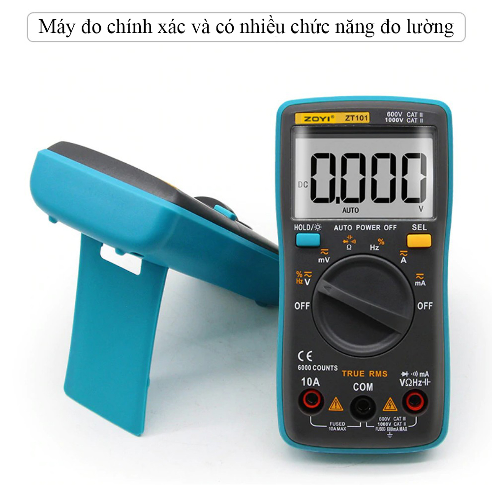 Đồng Hồ Đo Điện Vạn Năng Zoyi ZT-101 Đo Điện Đa Năng Hiển Thị Kỹ Thuật Số Đồng Hồ Đo Von Kế, Đo Tụ, Điện Áp, Dòng AC/DC Đa Năng - Hàng Chính Hãng BH 12 tháng