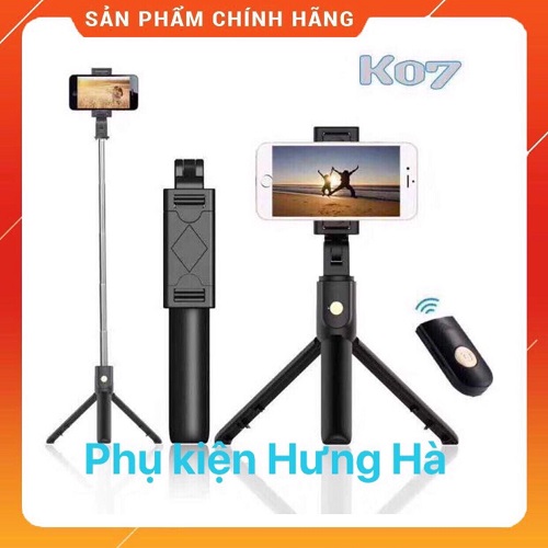Gậy chụp ảnh tự sướng K07 kiêm giá đỡ 3 chân kèm bluetooth điều khiển từ xa