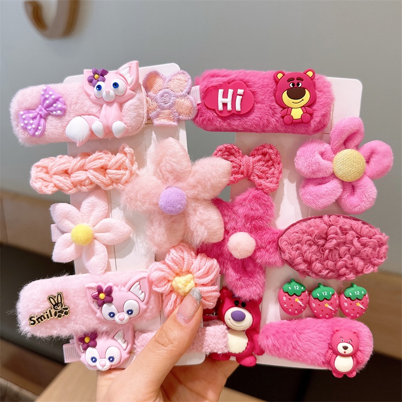 Set 8-10 kẹp tóc hình gấu dâu tây hoa nơ thỏ tím dễ thương cho bé gái - kẹp tóc cặp tóc đẹp - kẹp gấu- kẹp thỏ dumi shop