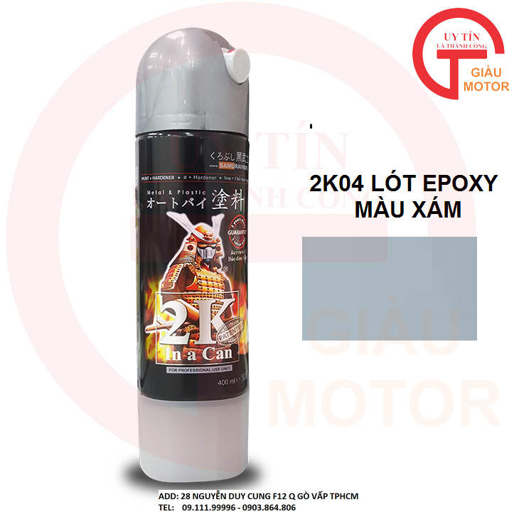 Samurai dòng sơn 2 thành phần 2k04 lót xám expoxy surfacer