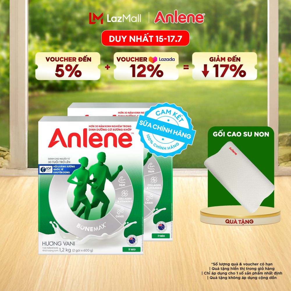 [Voucher giảm đến 26%]Combo 2 Sữa Bột Anlene Hương Vani 1.2Kg