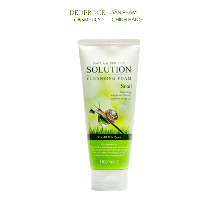 [HCM]Sữa Rửa Mặt Cải Thiện Độ Đàn Hồi Săn Chắc Cho Da DEOPROCE Natural Perfect Solution Cleansing Foam Snail 170g