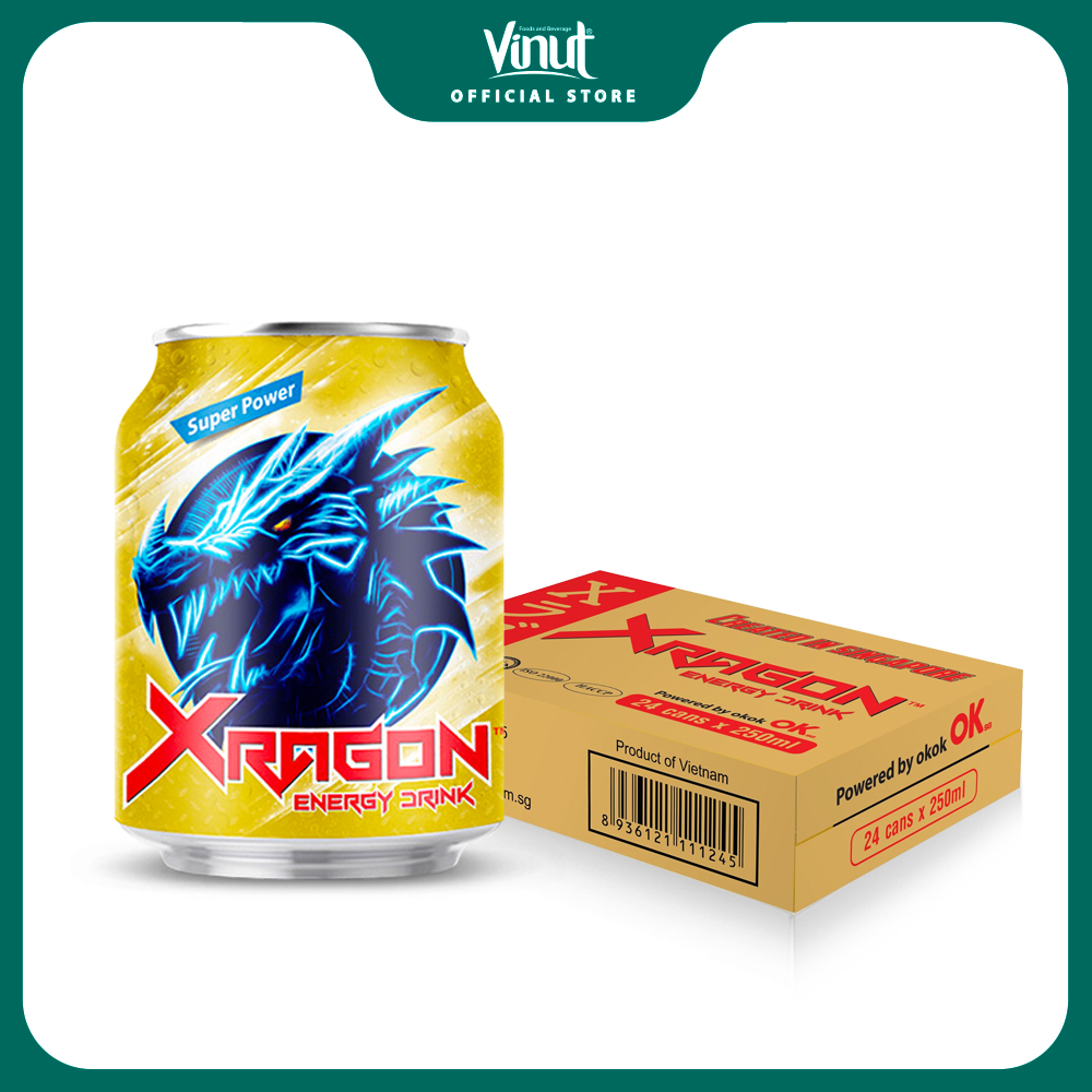 [FREE SHIP] Thùng 24 Lon Nước Tăng Lực Xragon 250ml