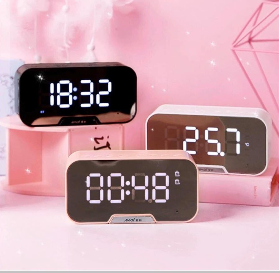 [XẢ KHO 3 NGÀY] Loa bluetooth 3in1 loa bluetooth kèm đồng hồ báo thức  Yoking g5, nhiệt độ, loa âm thanh siêu hay, bass trầm ấm, pin trâu Có thể làm gương soi tương thích với mọi hệ điều hành iOs android