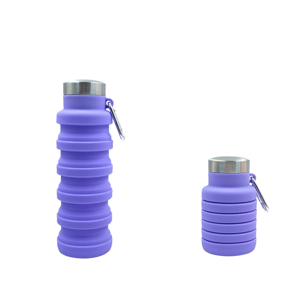 Bình Nước Gym Gấp Gọn Silicon 700ml Cao Cấp Cầm Tay Thông Minh Dễ Mang Đi Du Lịch Dã Ngoại - 3