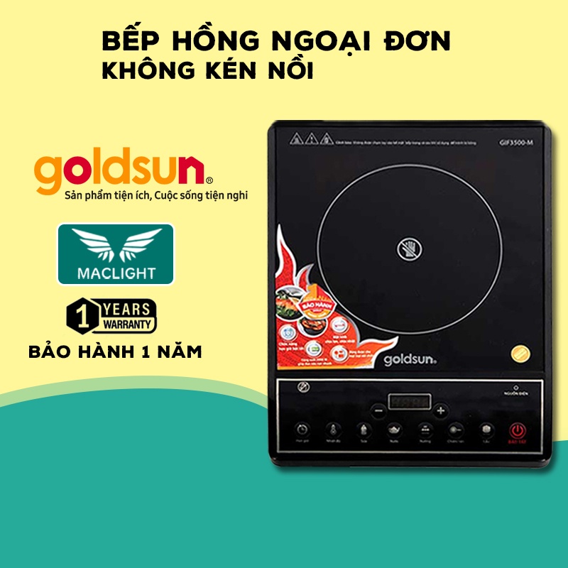 Bếp hồng ngoại goldsun gif3500-m mặt kính ceramic, g suất 2000w | maclight