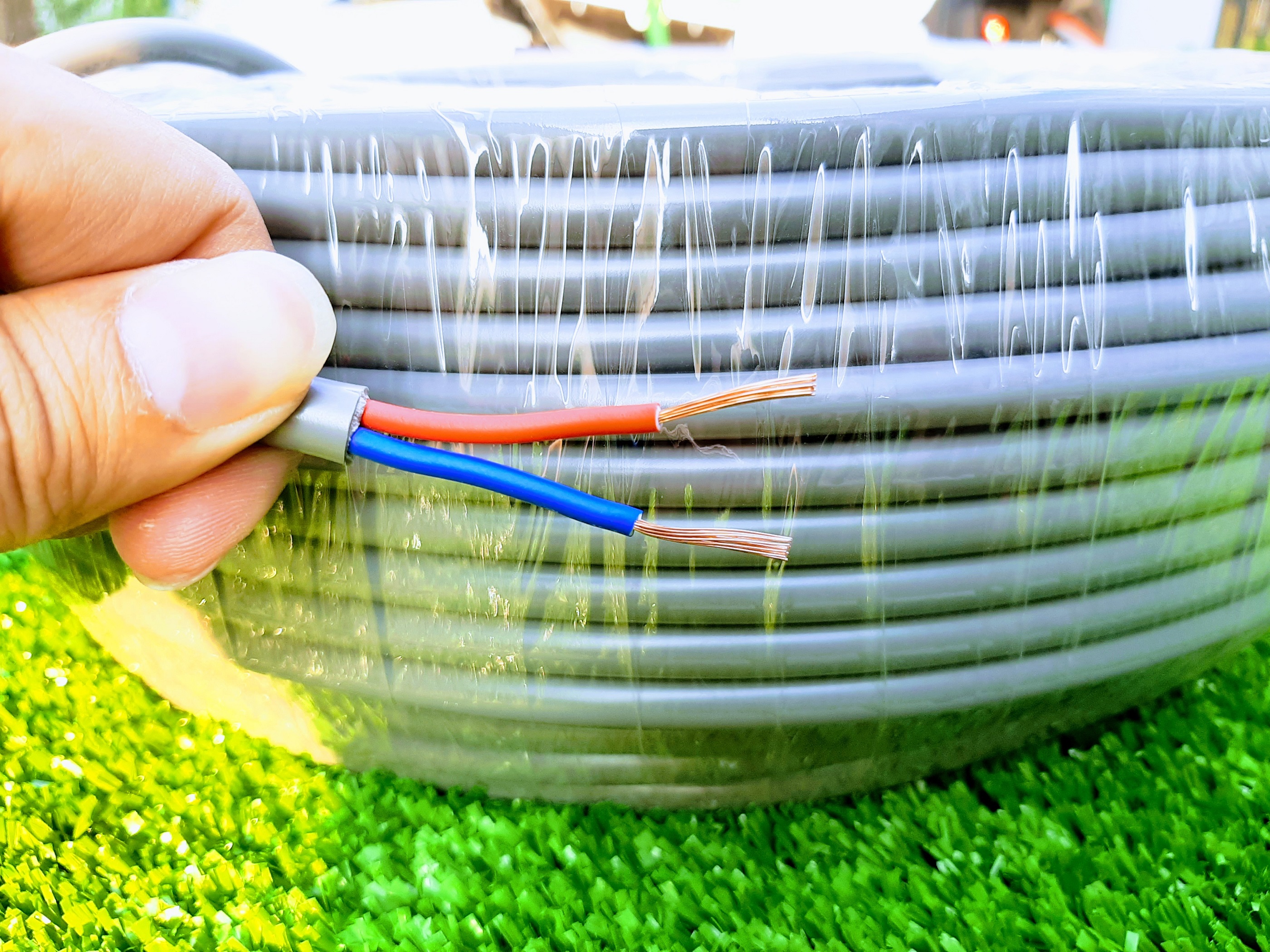 100 Met dây điện đôi 2 lõi 2x1.0 tròn xám mềm 2x1 đồng nguyên chất Fadaco.