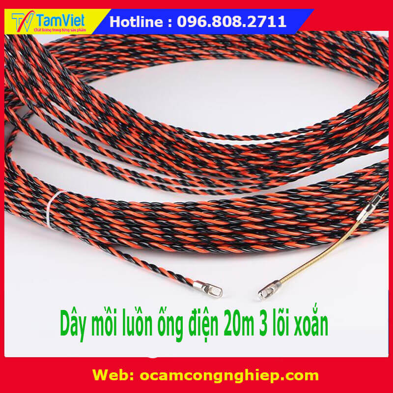 Dây mồi luồn ống điện 3 lõi xoắn 20 mét