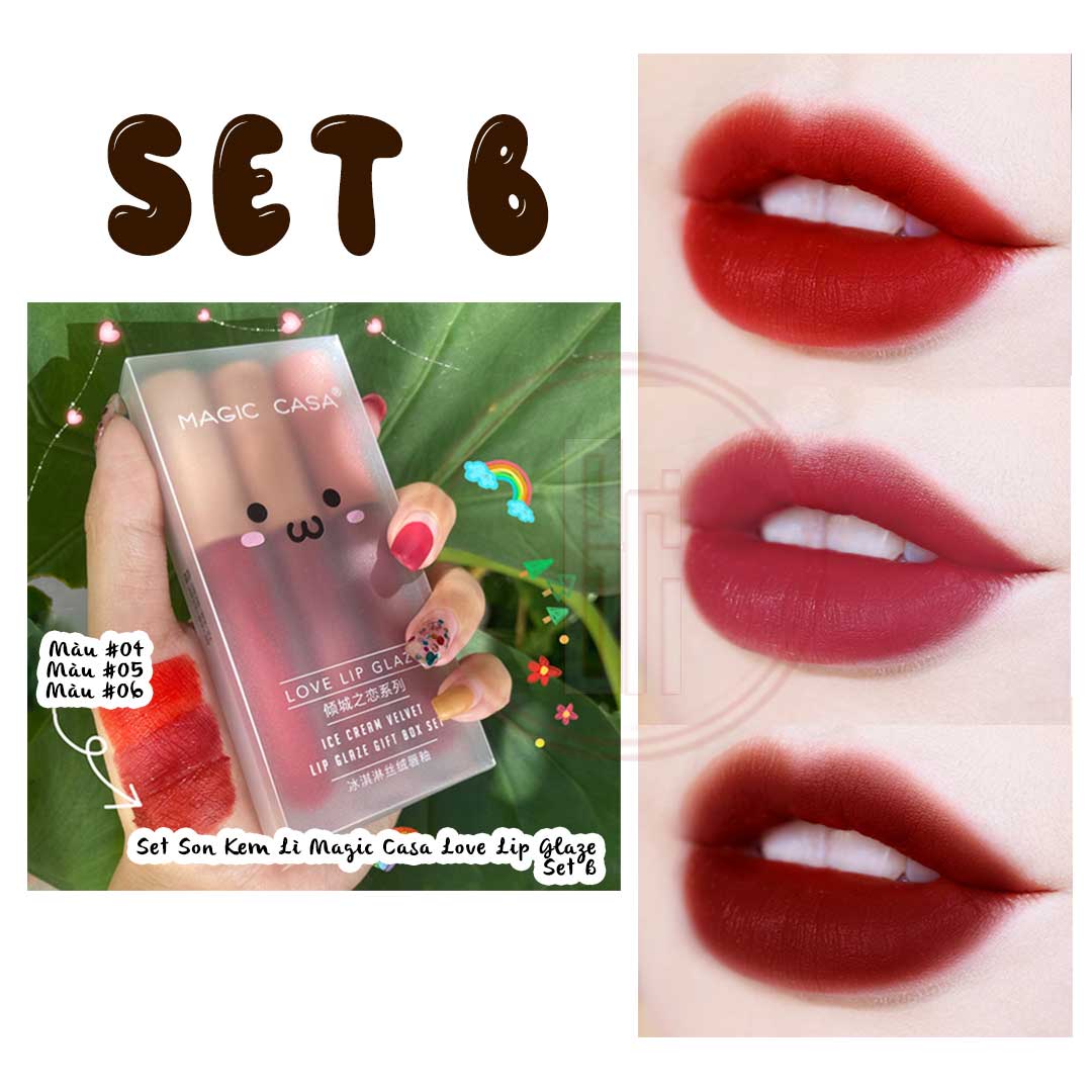 Set 3 Cây Son Kem Lì Magic Casa Fluffy Lip Glaze