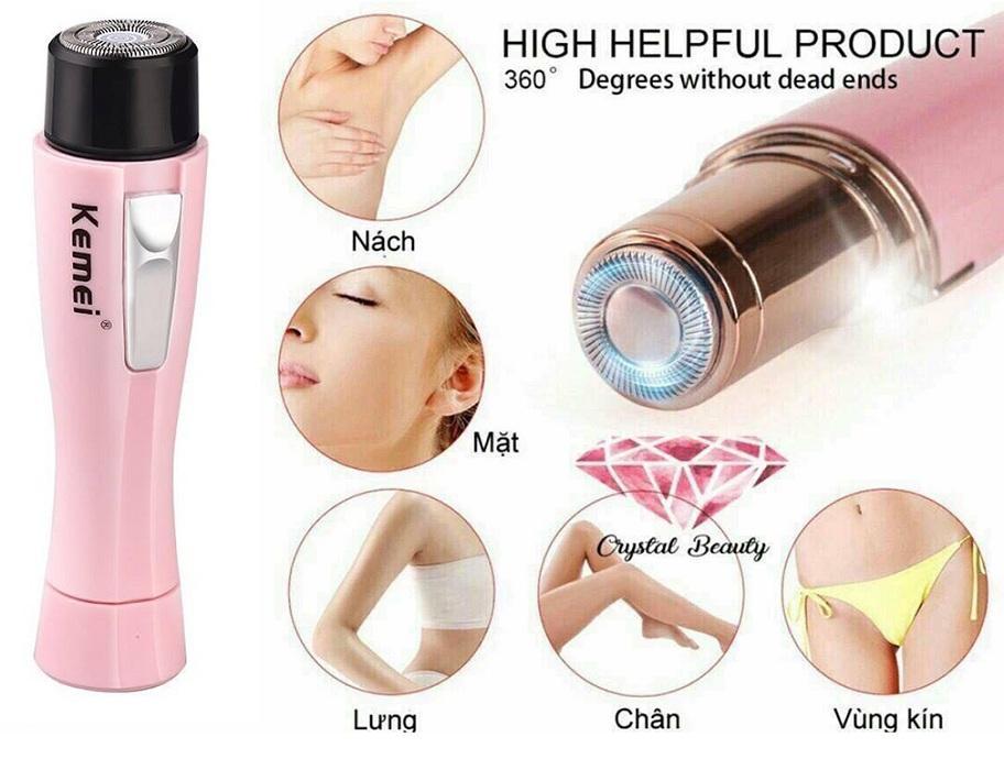 Máy cạo lông cao cấp máy triệt lông mu lông tay,máy cạo lông mặt kemei 1012 chân máy cạo lông vùng kín thiết kế nhỏ gọn, máy tỉa lông chân, lông tay, lông nách không gây kích ứng, không đau rát, an toàn