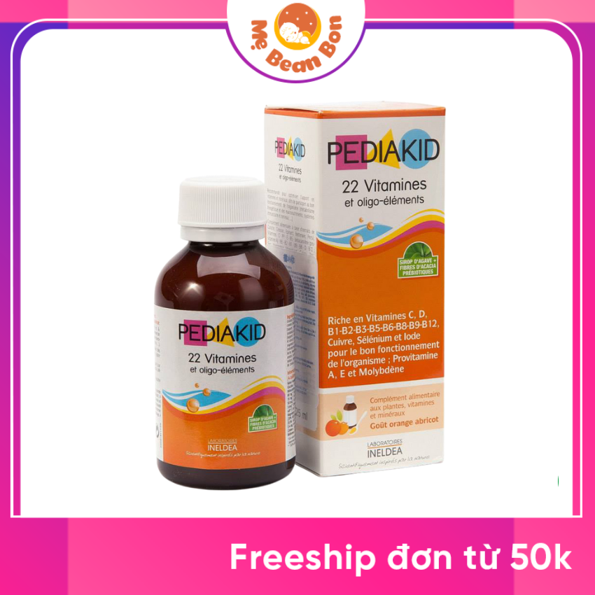 Vitamin tổng hợp Pediakid 22 Vitamins & Minerals, (125ml) Pháp cho trẻ nhỏ từ 6 tháng tuổi bổ sung đầy đủ dưỡng chất