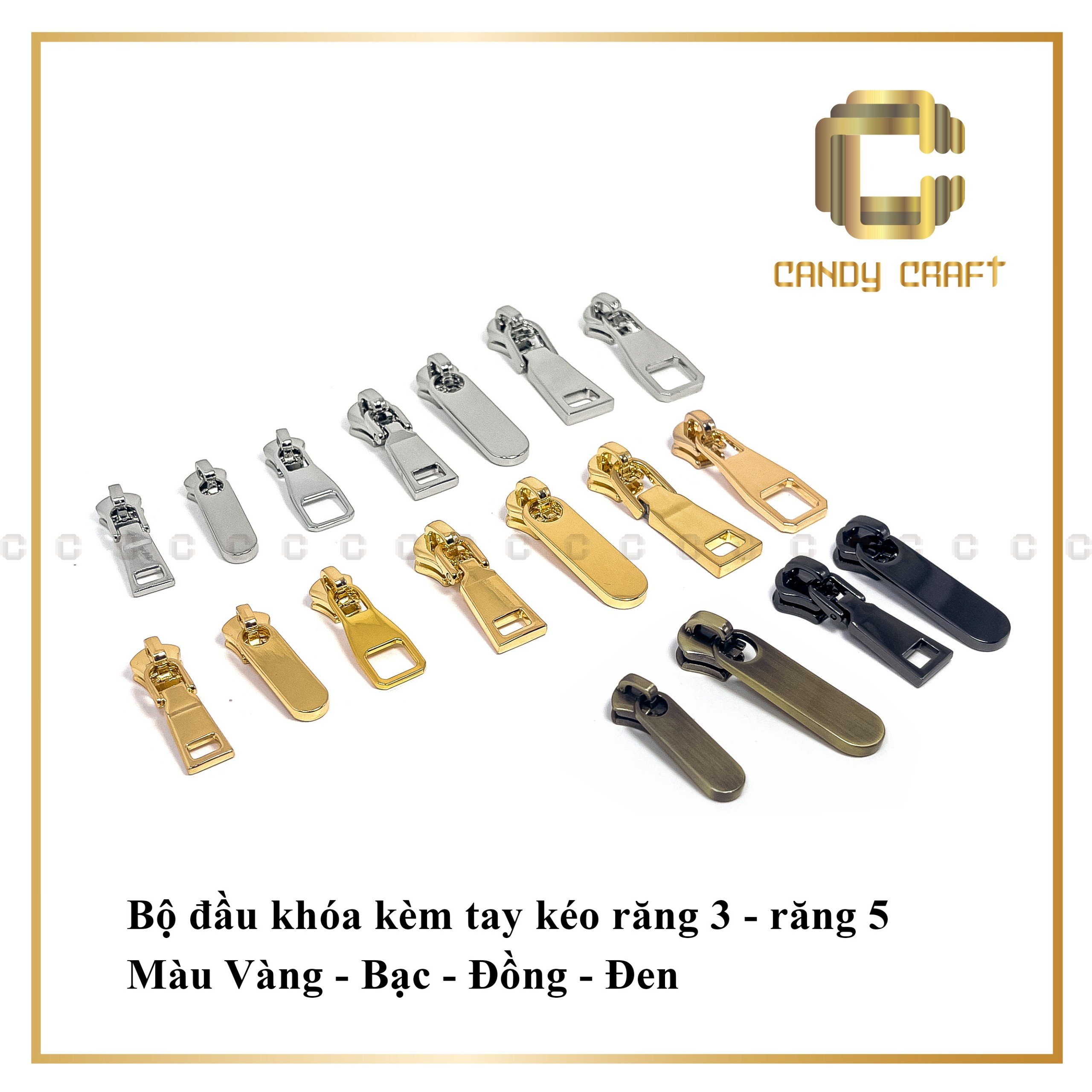 Bộ đầu khóa kèm tay kéo Thái Lan - phụ kiện làm túi xách