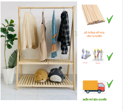 Kệ treo quần áo chữ a ghép / kệ treo quần áo đôi