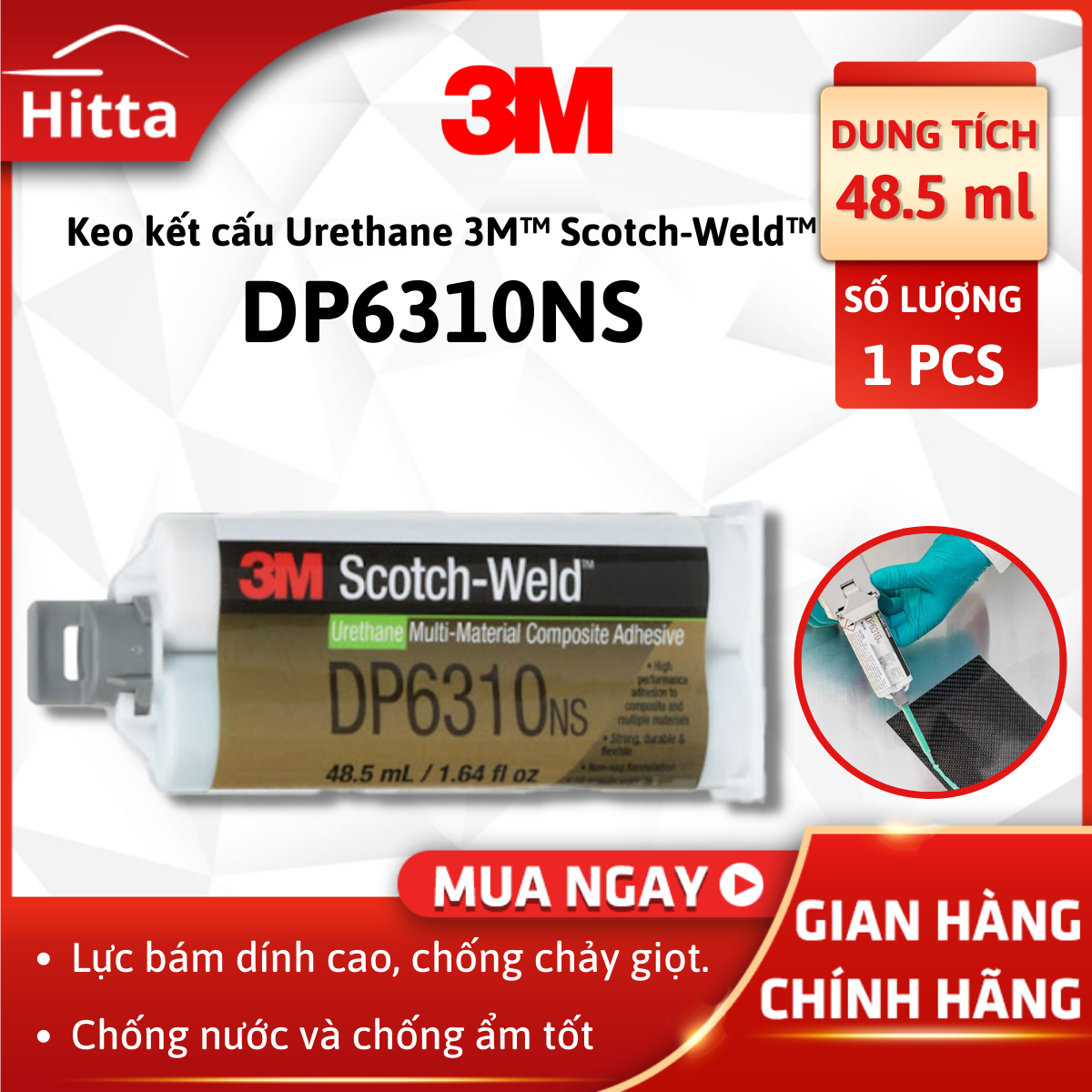 Keo kết cấu urethane 3m™ scotch-weld™ dp6310ns 48.5ml