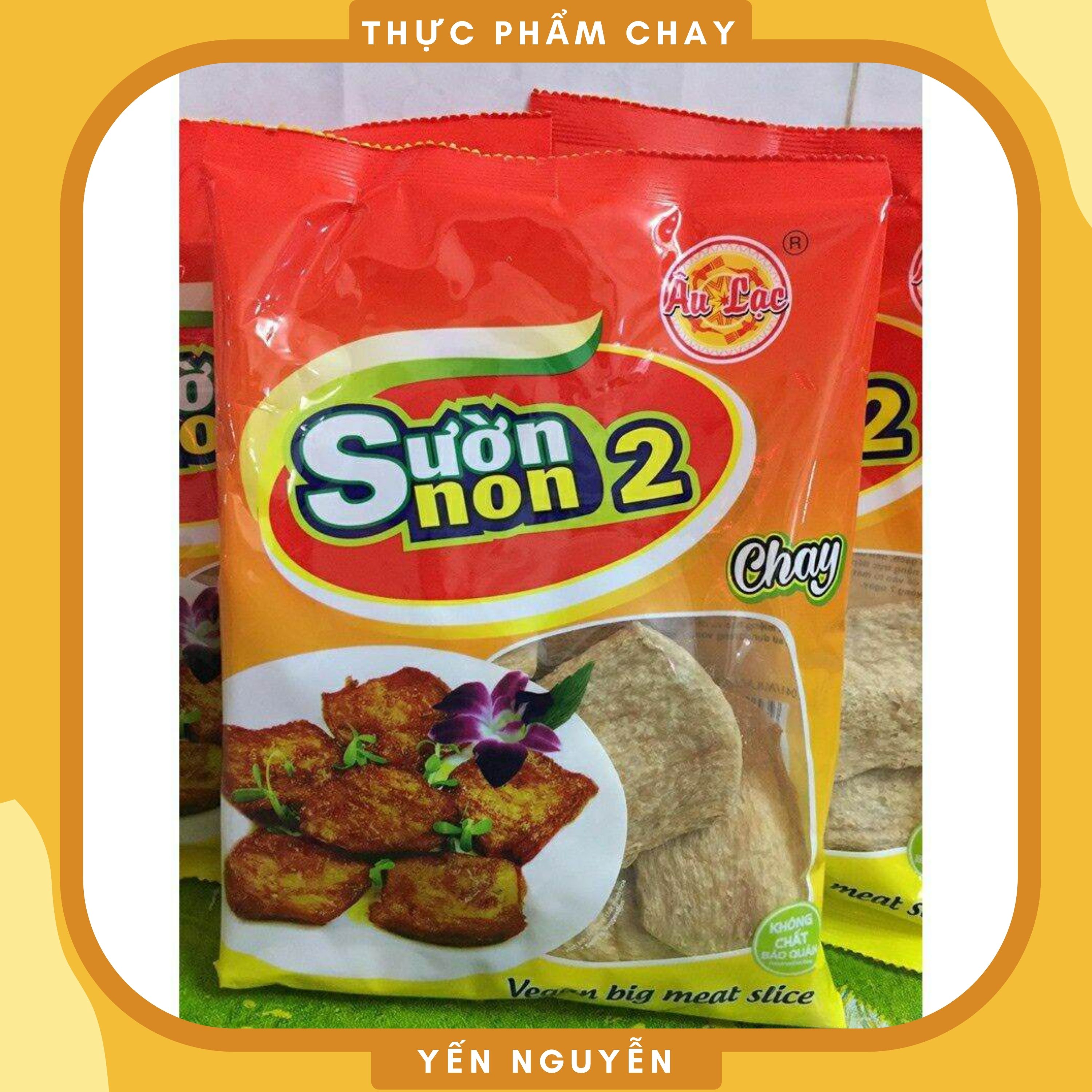 Sườn non Chay Âu Lạc Gói 100g - Dễ dàng chế biến, hợp vị, cung cấp đầy đủ chất dinh dưỡng từ  nguyên liệu thực vật- Thực phẩm chay Yến Nguyễn