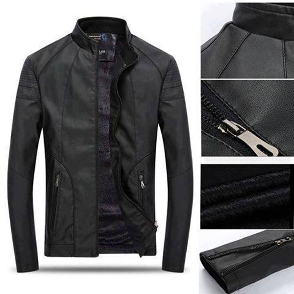 Áo khoác da nam lót lông Model Fashion AKD114