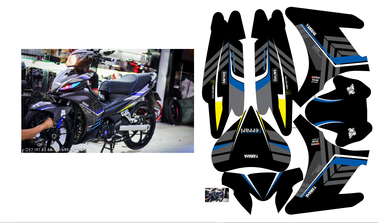 Tem trùm exciter 135 đen xám, tem exciter 135, team trùm exciter 135, tem xe exciter 135, team trùm ex 135, team xe exciter 135 đen xám