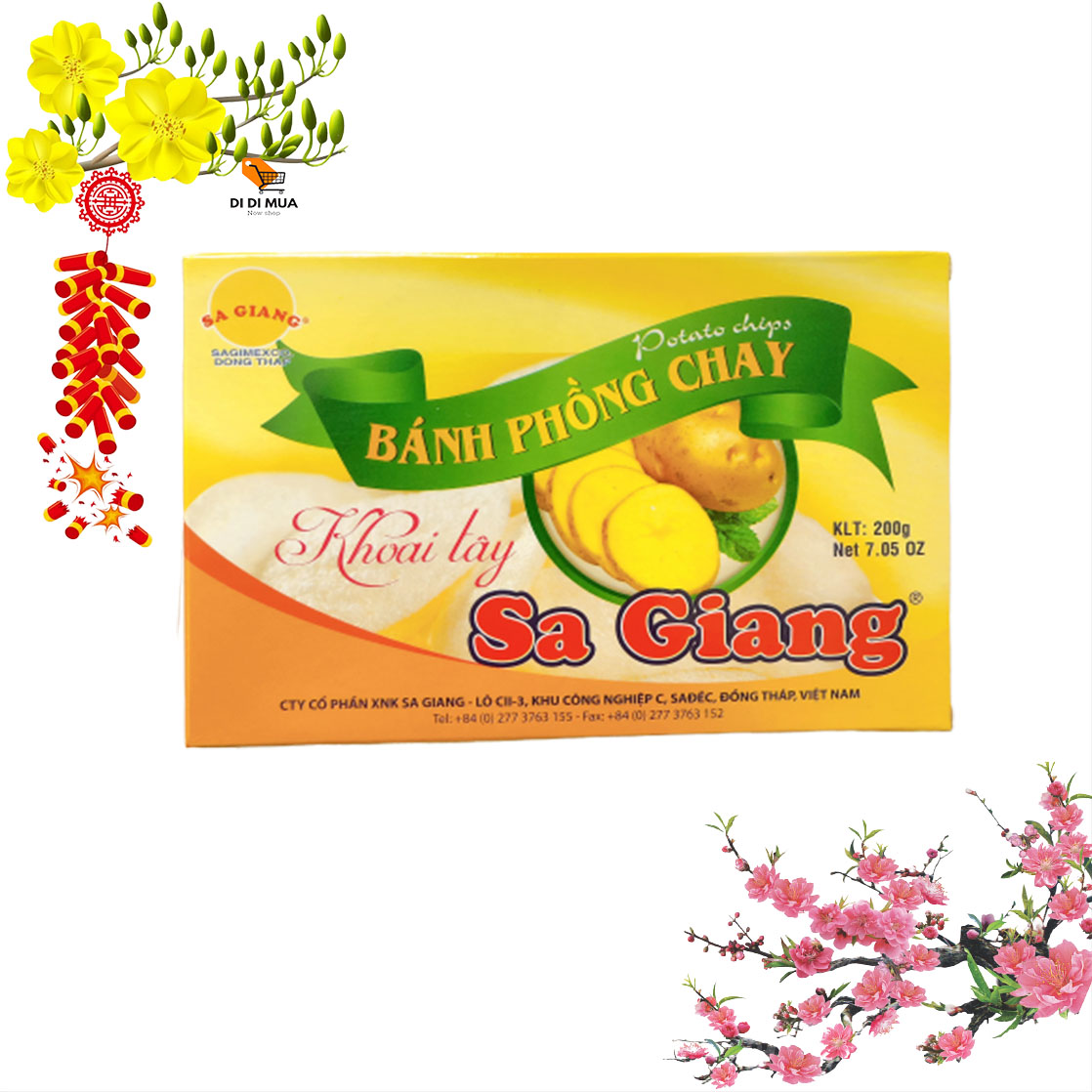 BÁNH PHỒNG CHAY Sa Giang khoai tây / 200 GRAM - SA GIANG