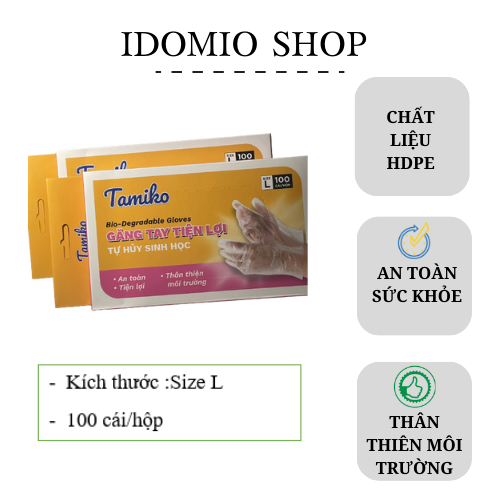Găng tay nilong tự hủy hộp 100 cái