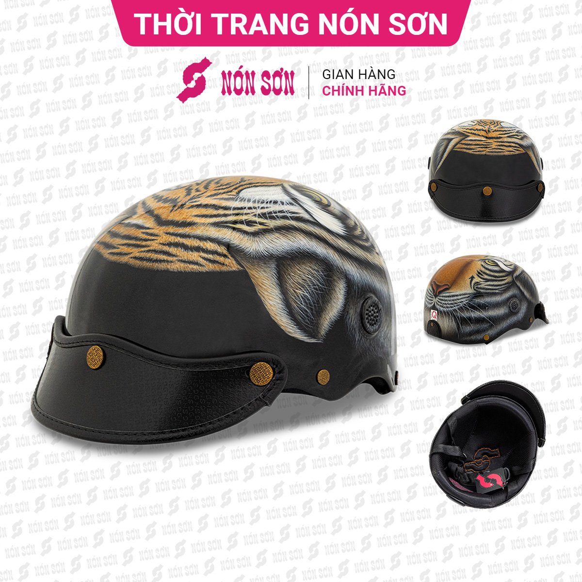Mũ bảo hiểm sơn mài cao cấp thời trang chính hãng NÓN SƠN - SM-ĐN111