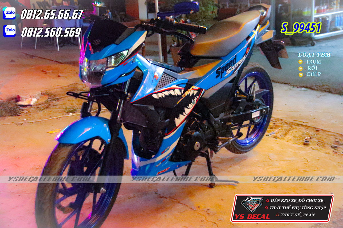 Tem trùm Satria cá mập xanh