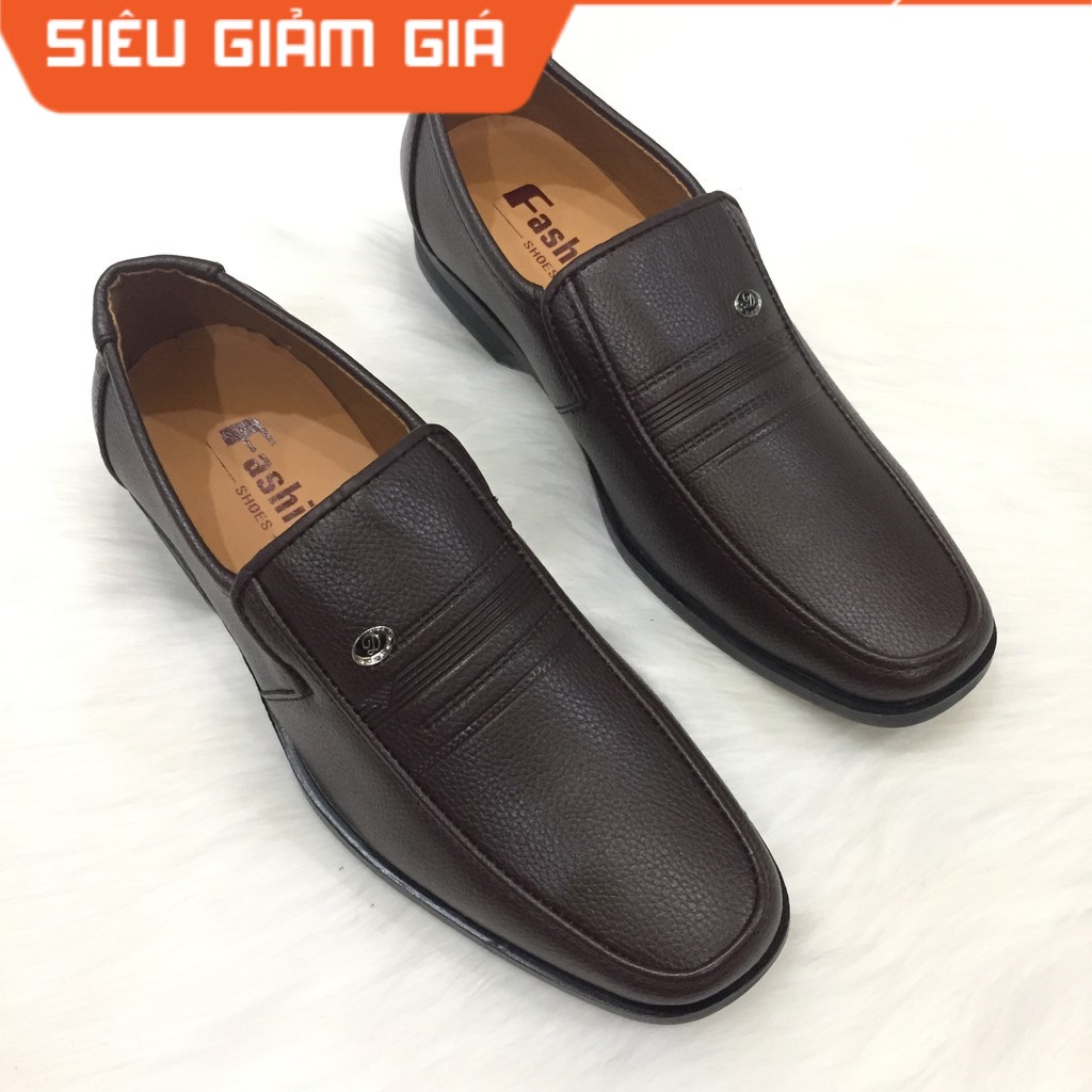 Giày NAM trung niên da mềm may đế nâu