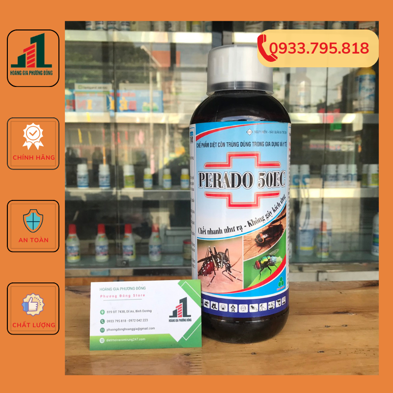 Thuốc diệt muỗi và côn trùng Perado 50EC - chai 100ml, chai 1 lít