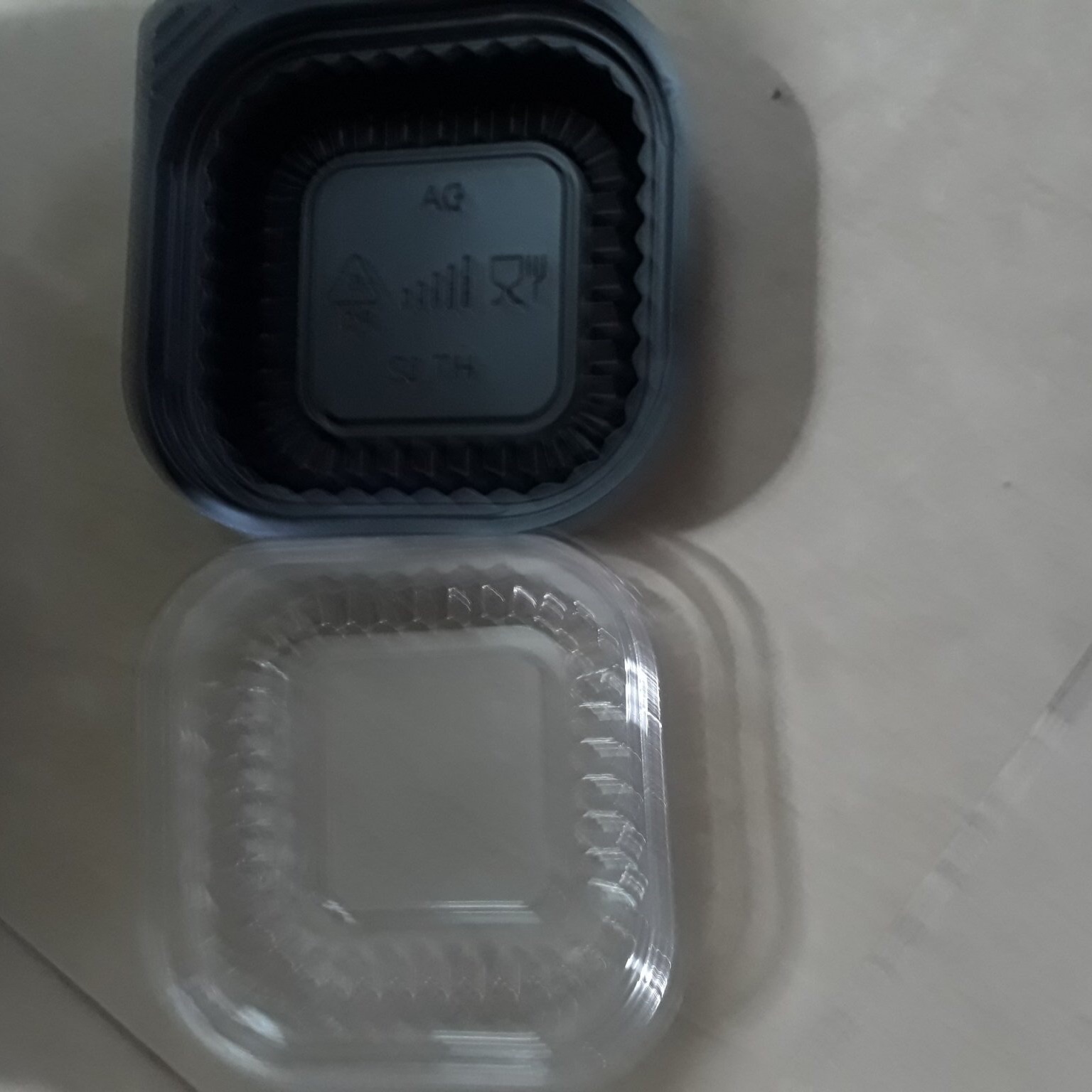 Combo 50 hộp nhựa vuông đế đen HT12 đựng đồ ăn