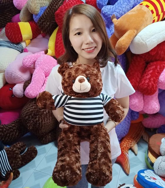 GẤU BÔNG TEDDY KHỔ VẢI 60CM CAO 50CM