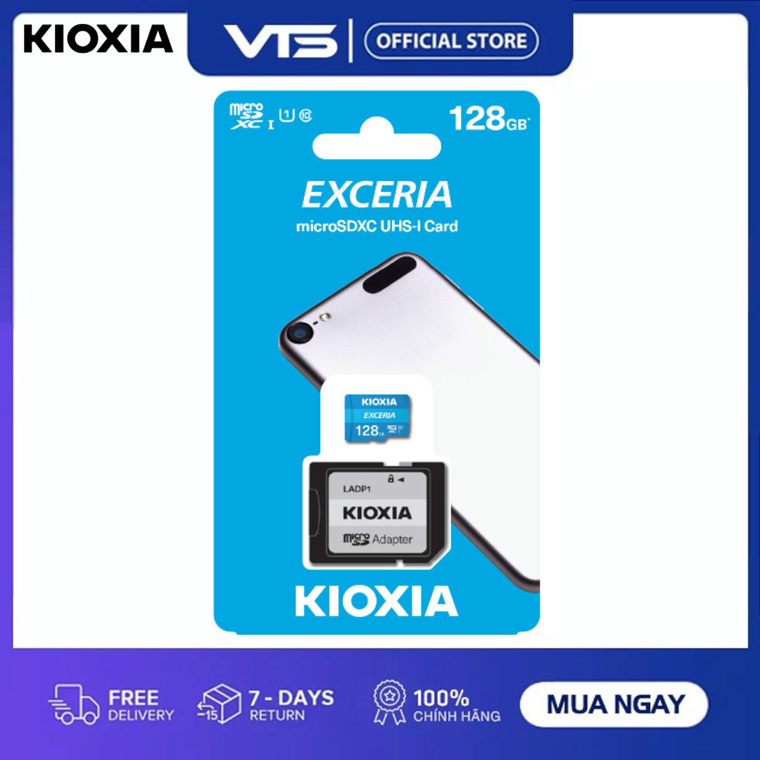 Thẻ nhớ microsd 128gb uhs-i c10 kioxia exceria 100mbs - vts smarthome