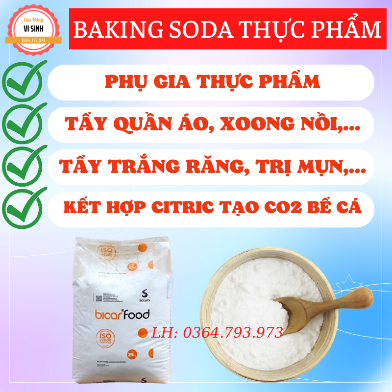 Baking Soda , Bột Nở Làm Bánh, Sodium Bicarbonate-Bicar Food_Xuất xứ Ý, baking, vật liệu làm bánh