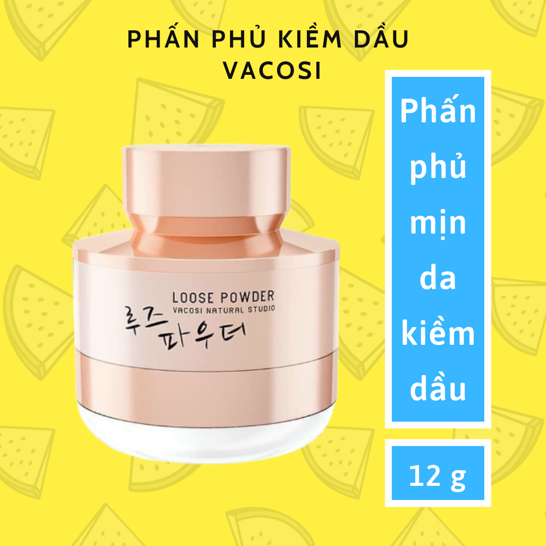 Phấn phủ kiềm dầu Powder Vacosi cho lớp makeup lâu trôi trọng lượng 12g