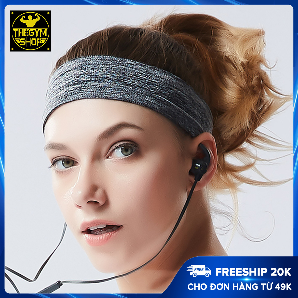 Băng đô thể thao headband cotton đeo trán thấm chặn mồ hôi chống trượt bản 5cm