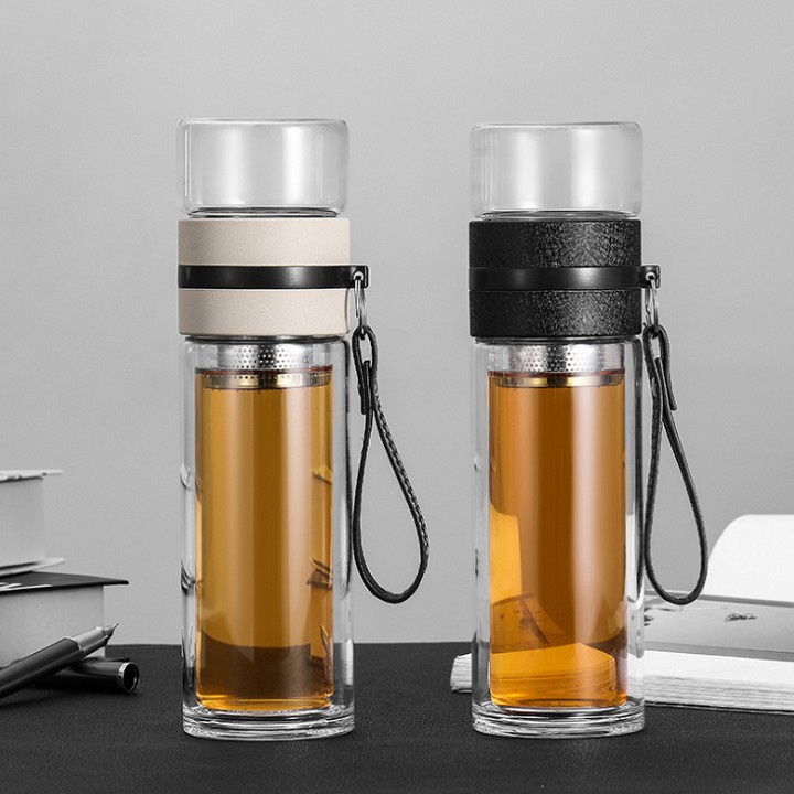 Bình pha trà 2 tầng bằng thuỷ tinh 2 lớp 500ml