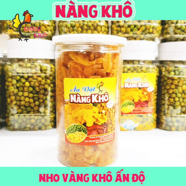 Nho vàng khô Ấn Độ loại ngon - 500gr ( không đường , ăn kiêng giảm cân được ) | Đồ ăn vặt Nàng Khô