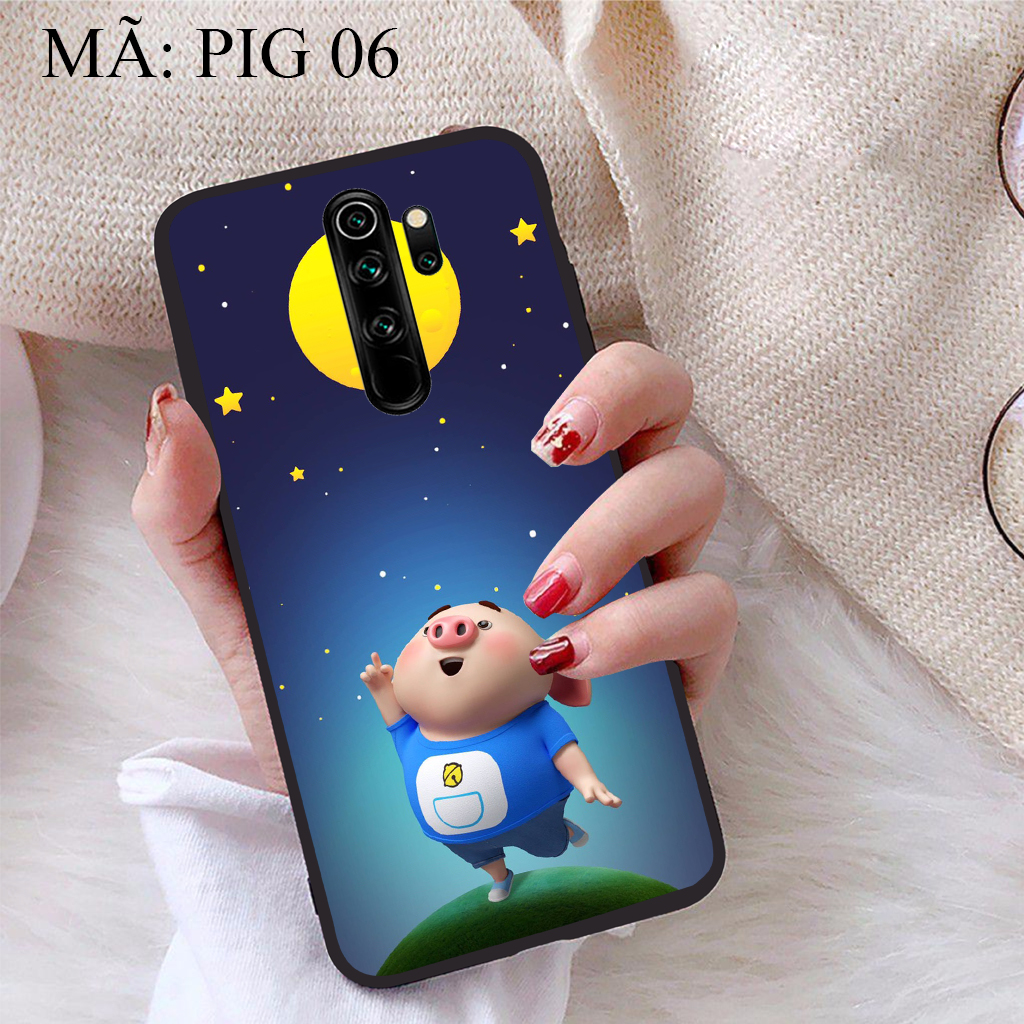 [HCM]Ốp lưng iCase dành cho  Xiaomi Redmi Note 8 Pro viền dẻo TPU BST Pig Cute